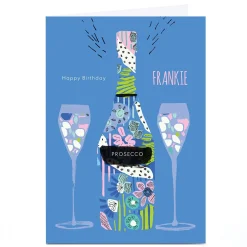 Personalised Rebecca Prinn Birthday Card - Prosecco