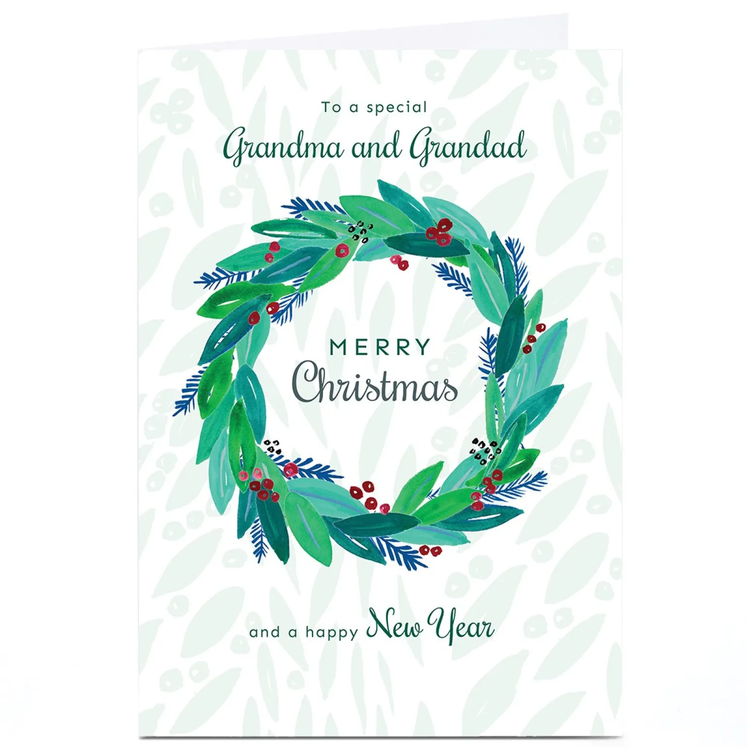 Personalised Rebecca Prinn Christmas Card - Wreath