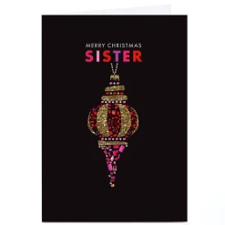 Personalised Rebecca Prinn Christmas Card - Sister Bauble