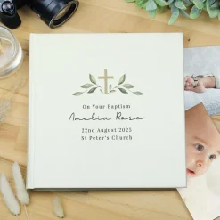 Personalised Religious Cross Square Photo Album