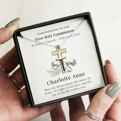 Personalised Religious Sentiment Cross Necklace & Box