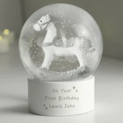 Personalised Rocking Horse Glitter Snow Globe