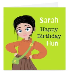 Personalised Rosha Designs Birthday Card - Hun