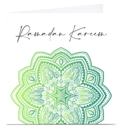 Personalised Roshah Designs Eid Card - Ramadan Kareem Green