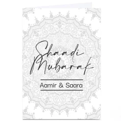 Personalised Roshah Designs Wedding Card - Shaadi Mubarak