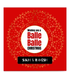 Personalised Roshah Designs Christmas Card - Balle Balle