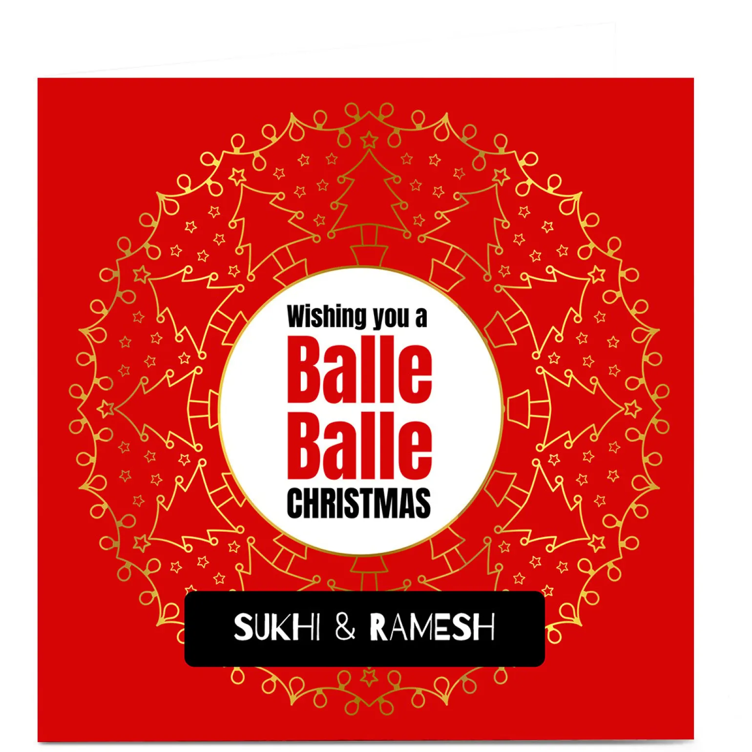 Personalised Roshah Designs Christmas Card - Balle Balle