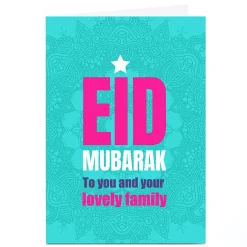 Personalised Roshah Designs Eid Card - Eid Mubarak Family