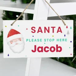 Personalised Santa Please Stop Here Sign