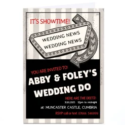 Personalised Save The Date Card - Wedding Showtime