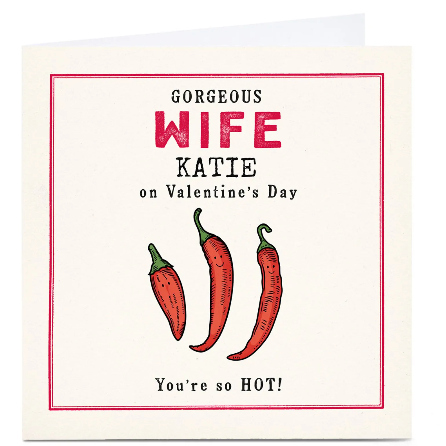 Personalised Shout! Valentine's Day Card - Wife Chillies