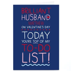 Personalised Shout! Valentine's Day Card - Husband To Do List