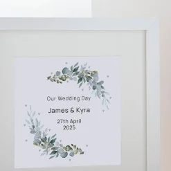 Personalised Square Framed Wall Art Print - Our Wedding Day