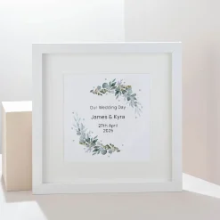 Personalised Square Framed Wall Art Print - Our Wedding Day
