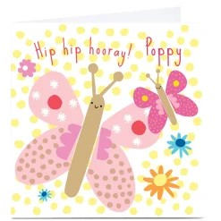 Personalised Squirrel Bandit Card - Hooray Blue