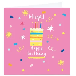 Personalised Squirrel Bandit Birthday Card - Birthday Cake