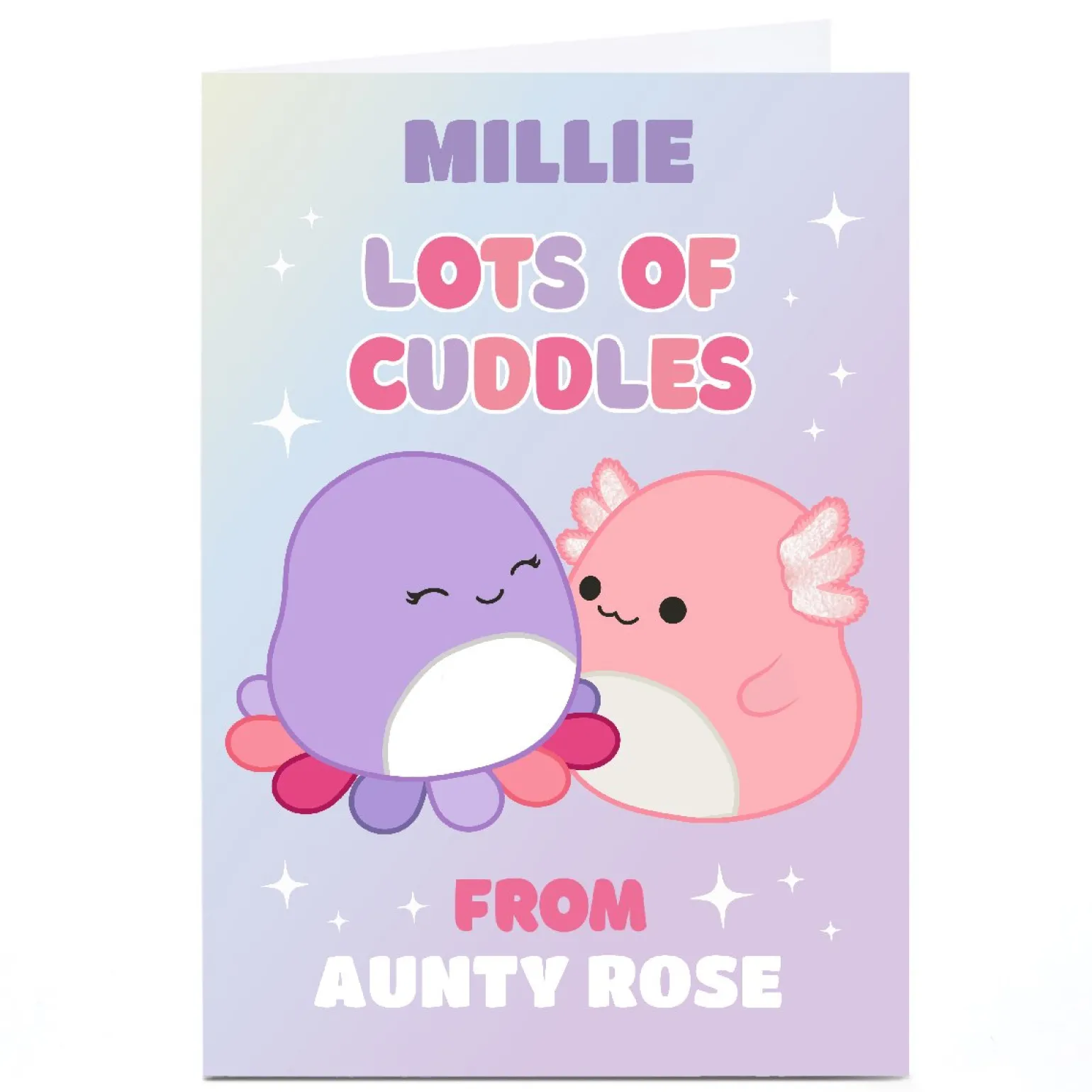 Personalised Squishmallows Birthday Card - Lots of Cuddles