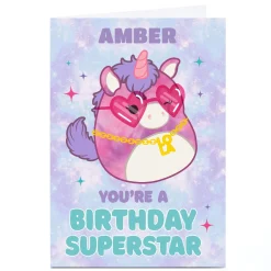 Personalised Squishmallows Birthday Card - Birthday Superstar