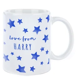 Personalised 1st Father's Day Mug - Blue Stars