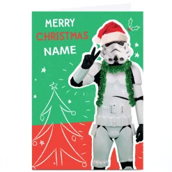 Personalised Star Wars Christmas Card - Festive Stormtrooper, Any Name