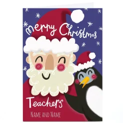 Personalised Stevie Studio Christmas Card - Merry Christmas Teachers