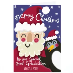Personalised Stevie Studio Christmas Card - Merry Christmas Great Grandchildren
