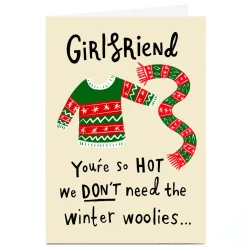 Personalised Stevie Studio Christmas Card - Winter Woolies, Girlfriend