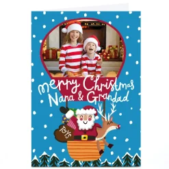 Personalised Stevie Studio Christmas Card - Merry Christmas Nana & Grandad