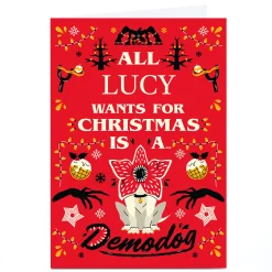 Personalised Stranger Things Christmas Card - Demodog