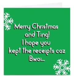 Personalised Streetgreets Christmas Card - Hope You Kept the Receipts