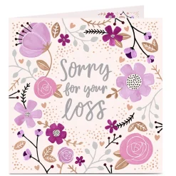 Personalised Sympathy Card - Sorry For Your Loss, Floral