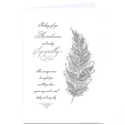 Personalised Sympathy Card - Ornate Feather