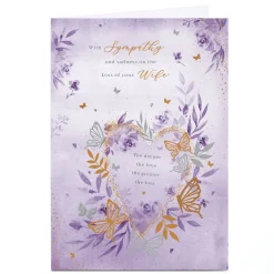 Personalised Sympathy Card - Loss Of Your Wife
