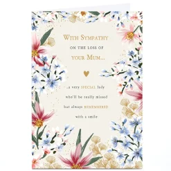 Personalised Sympathy Card - Loss of Your Mum