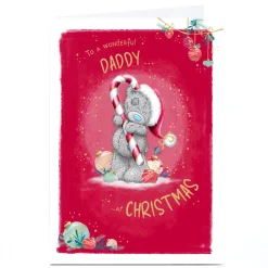 Personalised Tatty Teddy Christmas Card - To a Wonderful Daddy