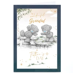 Personalised Tatty Teddy Father's Day Card - Bear Stepping Stones, Grandad