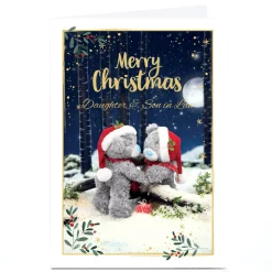 Personalised Tatty Teddy Christmas Card - Teddy Couple, Daughter and Son in Law