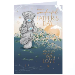 Personalised Tatty Teddy Father's Day Card - Mountains Piggyback