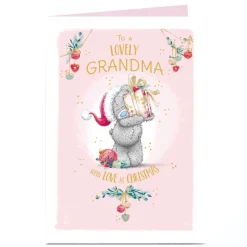 Personalised Tatty Teddy Christmas Card - To a Lovely Grandma