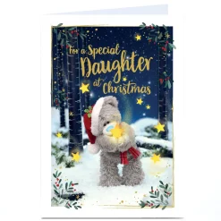 Personalised Tatty Teddy Christmas Card - Bear With Star, Daughter
