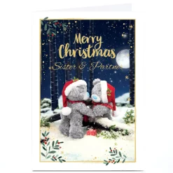 Personalised Tatty Teddy Christmas Card - Teddy Couple, Sister and Partner