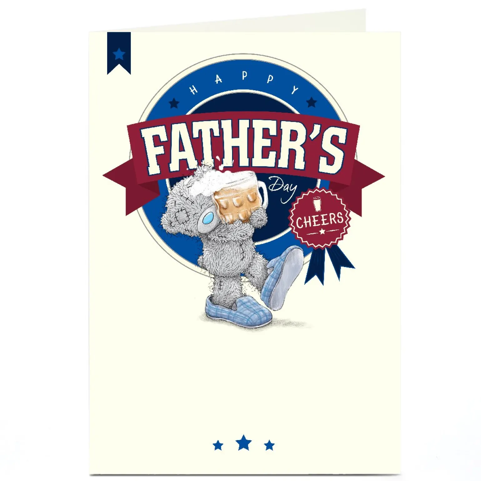 Personalised Tatty Teddy Father's Day Card - Cheers Beer