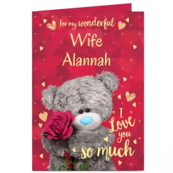 Personalised Tatty Teddy Valentine's Day Card - Love You So Much, Wife