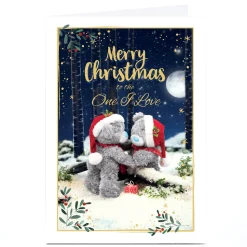 Personalised Tatty Teddy Christmas Card - Merry Christmas Bears, One I Love