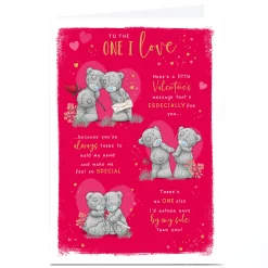 Personalised Tatty Teddy Valentine's Day Card - A Little Message, The One I Love