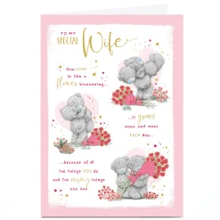 Personalised Tatty Teddy Valentine's Day Card - Love Grows Each Day, Special Wife