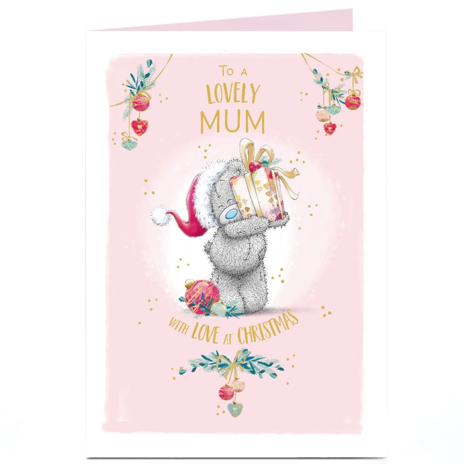 Personalised Tatty Teddy Christmas Card - To a Lovely Mum