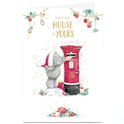 Personalised Tatty Teddy Christmas Card - Christmas Postbox, Our House to Yours