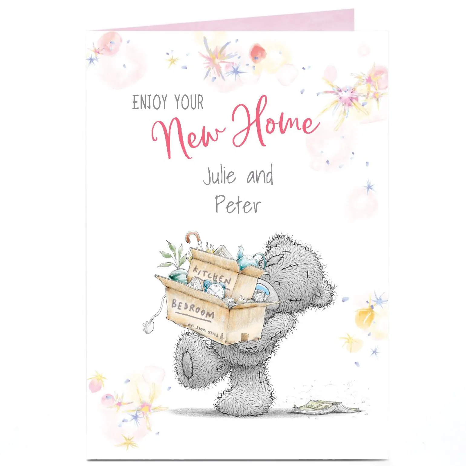 Personalised Tatty Teddy New Home Card - Enjoy Your New Home