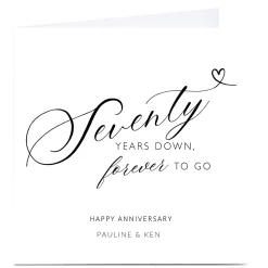 Personalised 70th Anniversary Card - Seventy Years Down